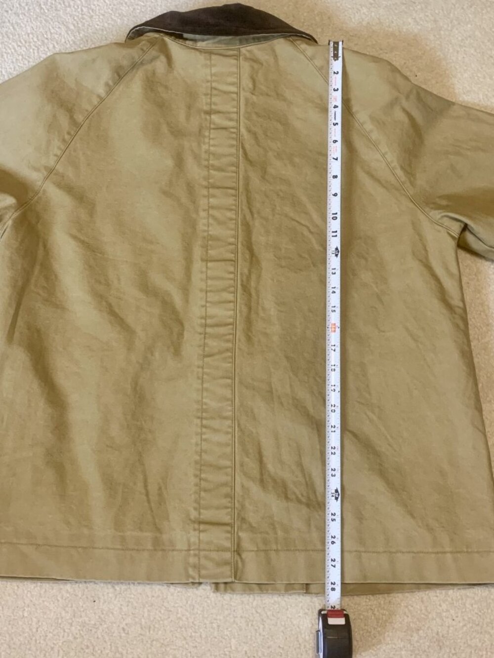 MANGO Corduroy Collar Cotton Canvas Barn Coat Tan L - Picture 13 of 16